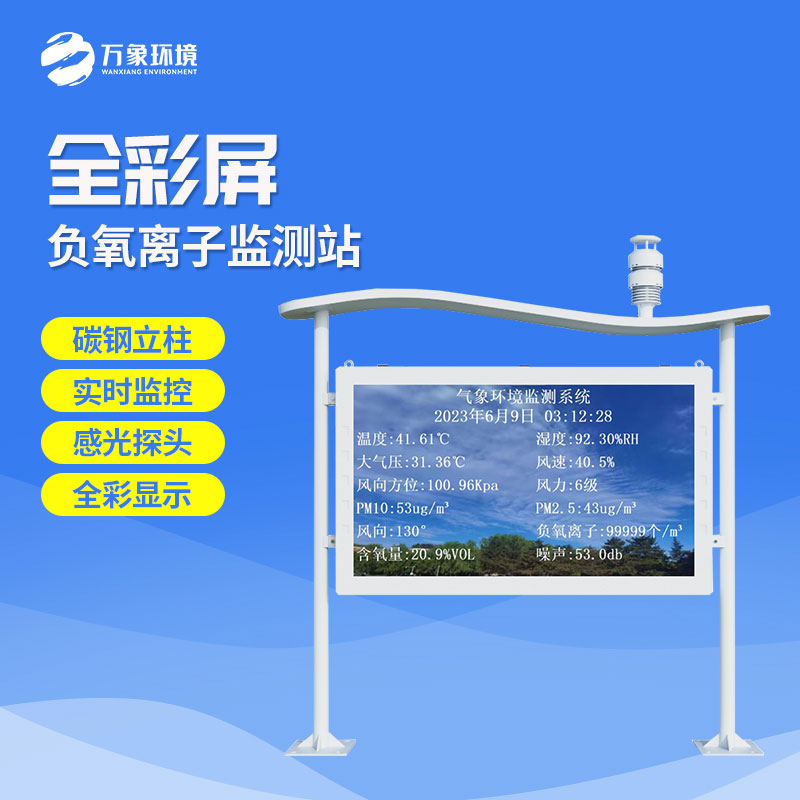 高智能一體化負(fù)氧離子監(jiān)測(cè)站，創(chuàng)新式全彩屏監(jiān)測(cè)氣象環(huán)境模式